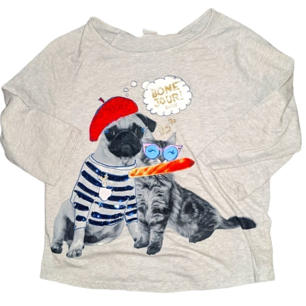 Gymboree‎  Cute Dog Cat bonjour top